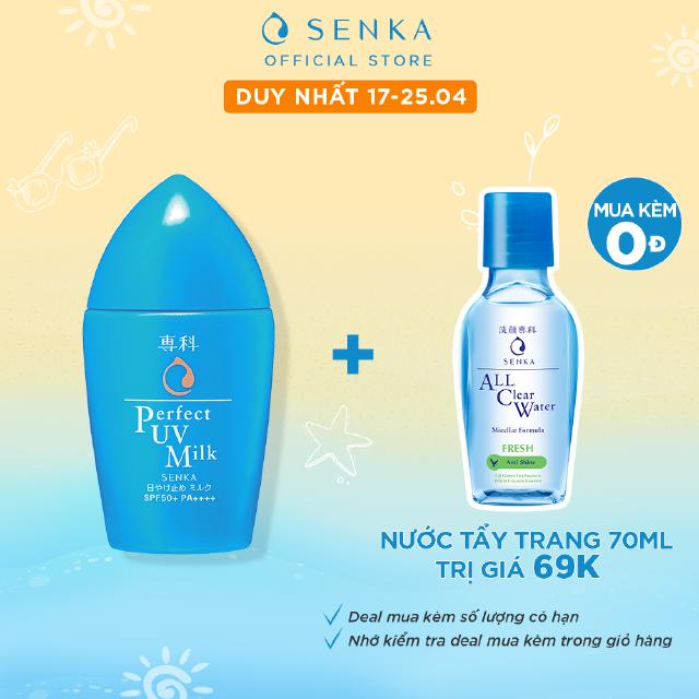 Kem Chống Nắng Dạng Sữa Senka Perfect UV Milk SPF50+ PA++++ 40ml