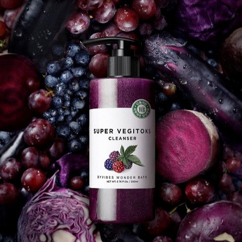 Sữa Rửa Mặt Sủi Bọt Khí &quot;3 in 1&quot; Byvibes Wonder Bath Super Vegitoks Cleanser - PURPLE