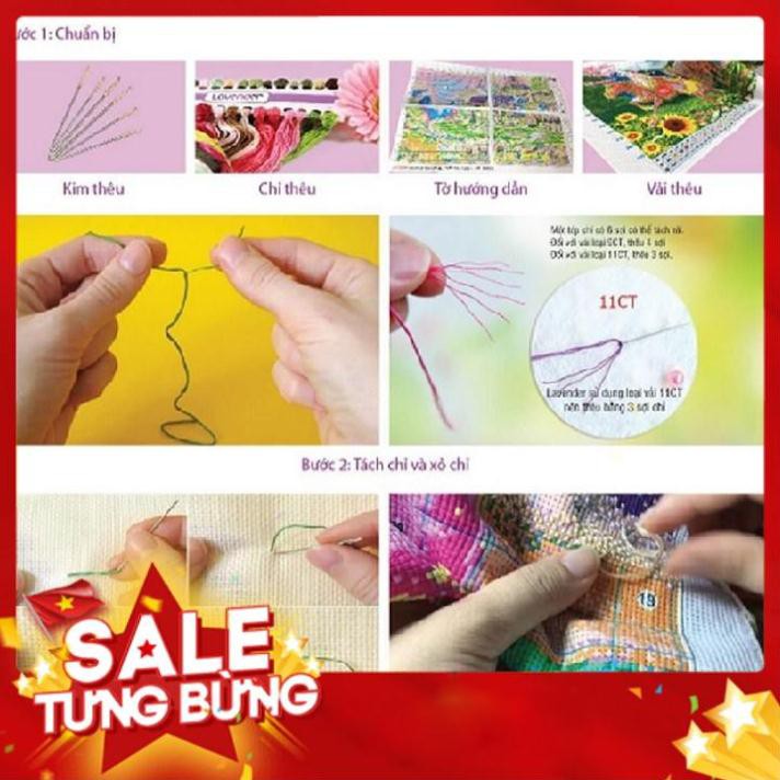 76*39CM TRANH THÊU CHỮ THẬP ĐỒNG HỒ UYÊN ƯƠNG HẠNH PHÚC TRANH CHƯA THÊU LV3153