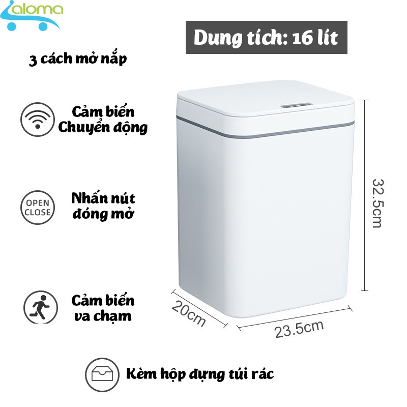 Thùng đựng rác cảm biến tự đóng mở Smart trash 16L sang trọng sạch sẽ tiện dụng