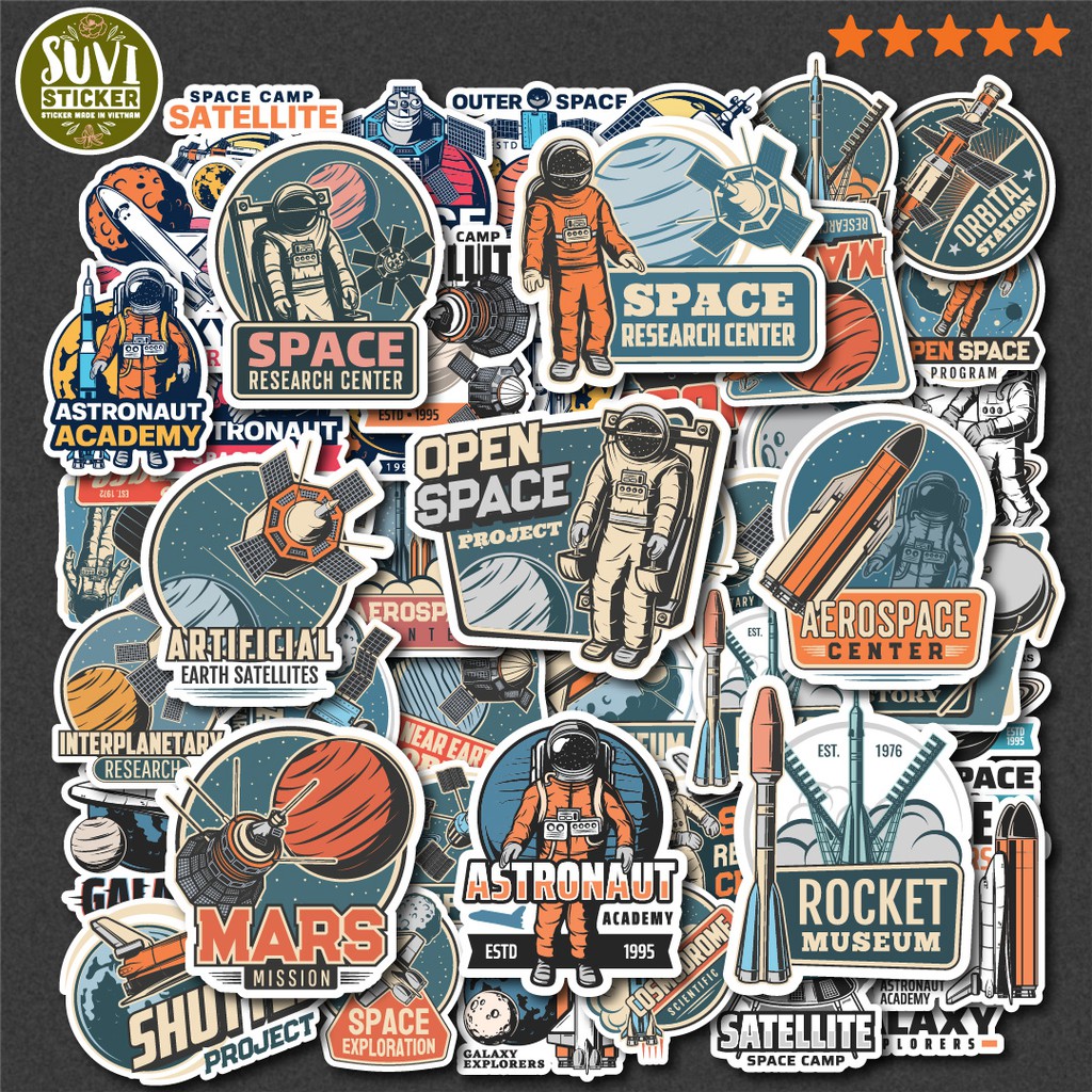 50 Sticker Galaxy chống nước sticker dán mũ bảo hiểm, laptop, điện thoại, đàn guitar, vali. MSP: NS04