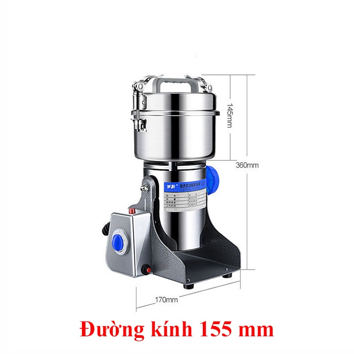 Máy xay bột ngũ cốc khô,tinh bột nghệ ngũ cốc tam thất nắp gài INOX xay tất cả các loại hạt