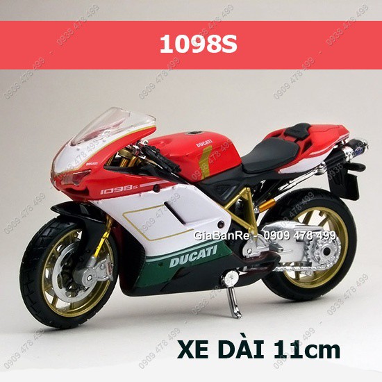 XE MÔ HÌNH 1:18 MOTO DUCATI 1098S TEM ITALY - MAISTO - 8793