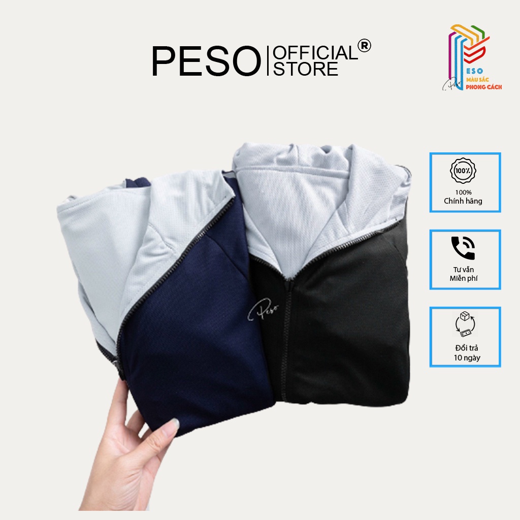 Áo Chống Nắng Nam Nữ Vải Mè 2 Mặt, 2 Lớp Thun Lạnh Lỗ Kim Chống tia UVF100+ Mềm Mịn nhà PESO - 1ACN.ME2.10