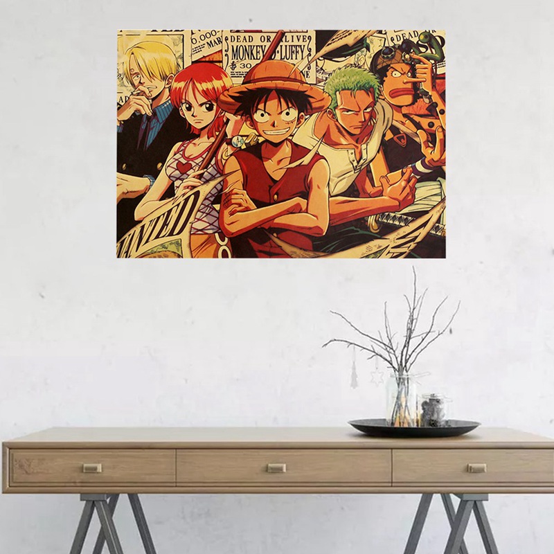 Poster treo tường in hình nhân vật One Piece 35cm