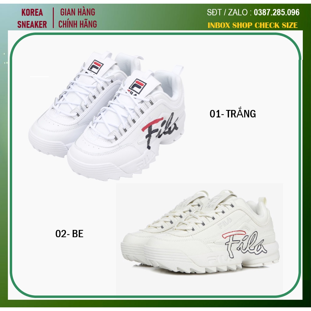 Giày Thể Thao Fila Disruptor 2 Script Hàn Quốc - Sneaker Chính Hãng 100%