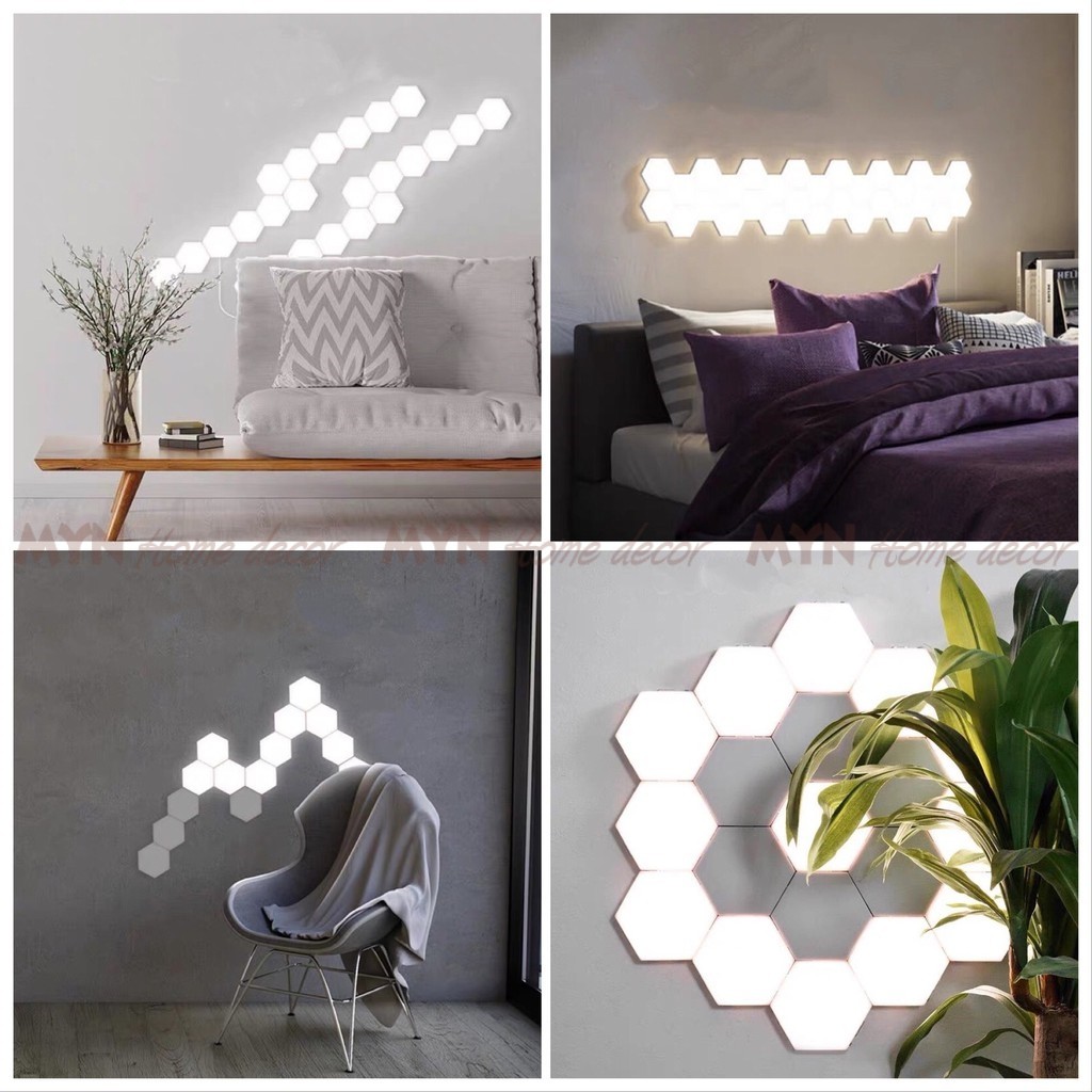 Đèn ngủ cảm ứng, đèn led tổ ong lắp ghép trang trí thông minh MYN Home