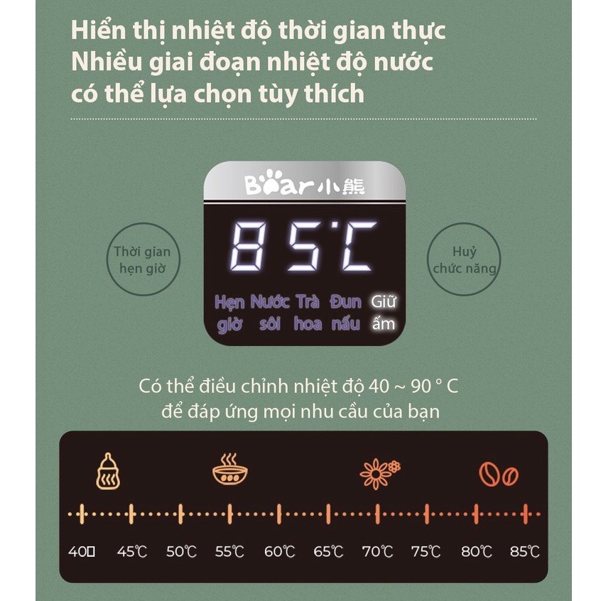 Bình Pha Trà Đa Chức Năng Bear Chính Hãng YSH-C08T1 - Bảo Hành 18 Tháng