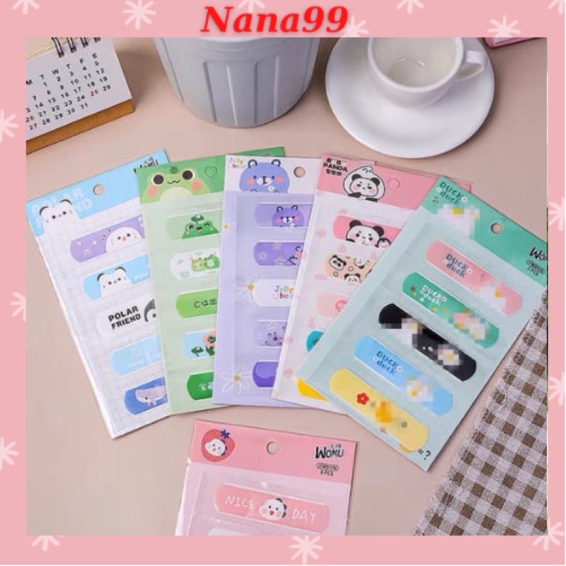 Băng Cá Nhân [SET 5 Cái] Bảo Vệ Vết Thương Siêu Cute Nana BCN910