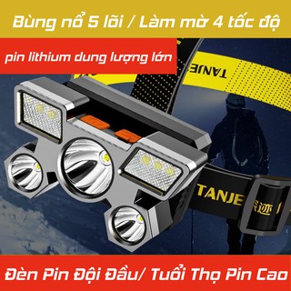 Đèn pin đội đầu , đèn pin siêu sáng đeo trán 5 bóng LED siêu sáng ATILA SHOP