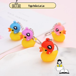 Móc khoá vịt con đội mũ bảo hiểm - Móc chìa khóa đội nón 4*3.5cm siêu đáng yêu