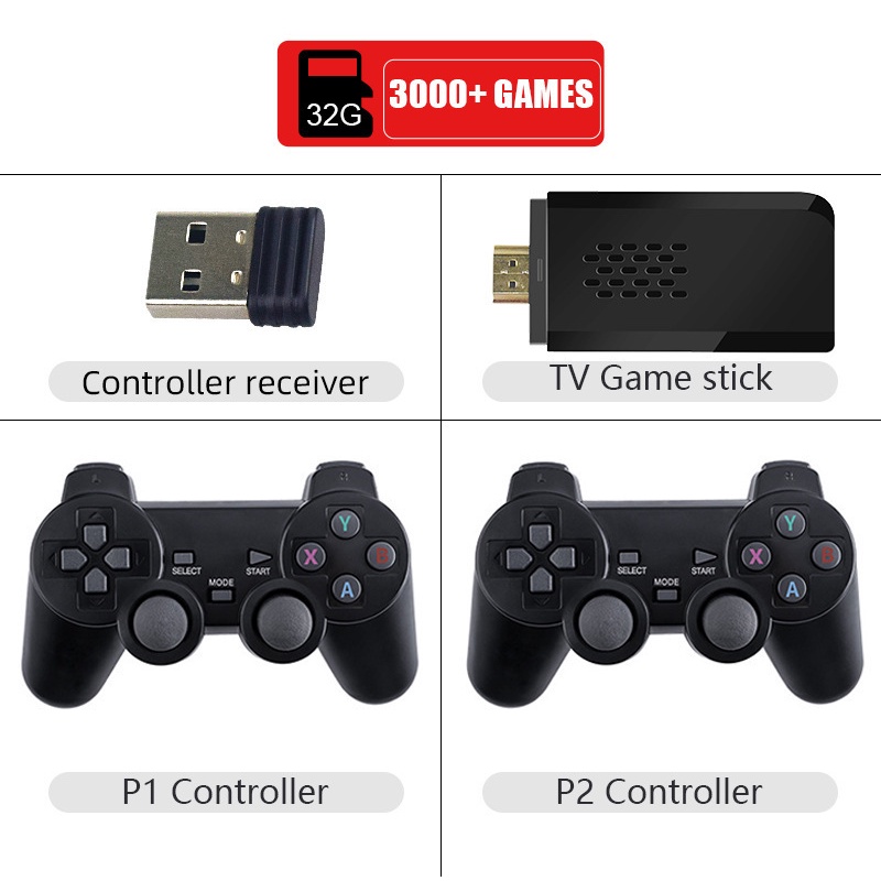 Máy Chơi Game Stick 4k - HDMI 3500 + 20 trò mới độc quyền, kết nối không dây game 4 nút, 6 nút, PS1/