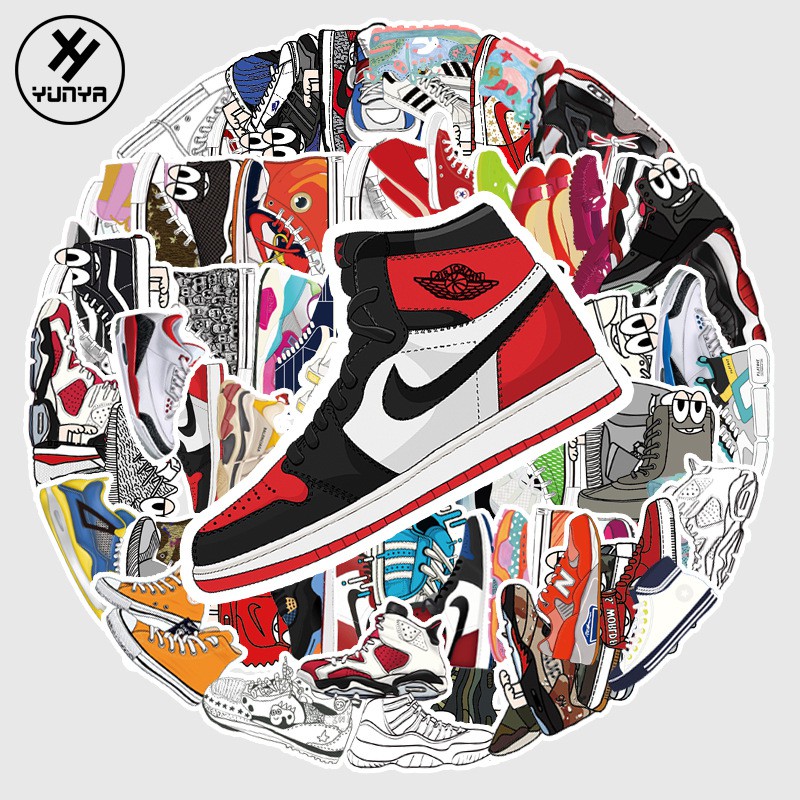 Combo 84 Sticker Hình Giày Độc Đáo Dán Nón Bảo Hiểm, Laptop Chống Nước MÃ ST2146