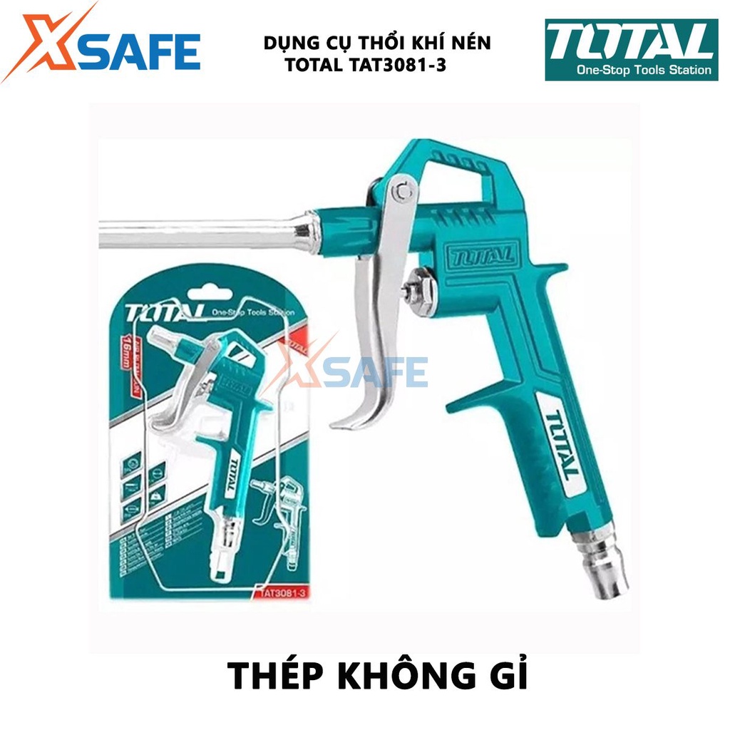 Dụng cụ thổi khí Total TAT3081-3 Súng xịt thổi khí Chiều dài ống phun 80mm Đầu nối kiểu Nitto phụ kiện của máy nén khí