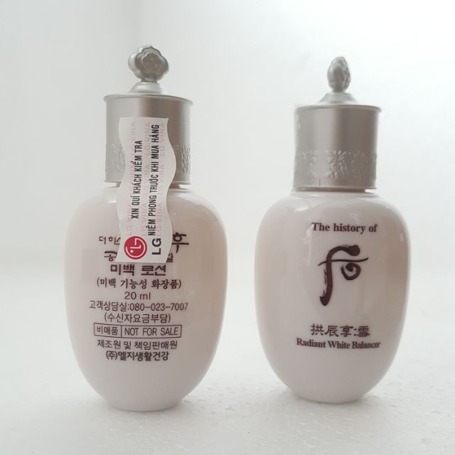 [Date 2024] Cặp nước hoa hồng và sữa dưỡng trắng da mờ nám Whoo trắng 20ml + 20ml