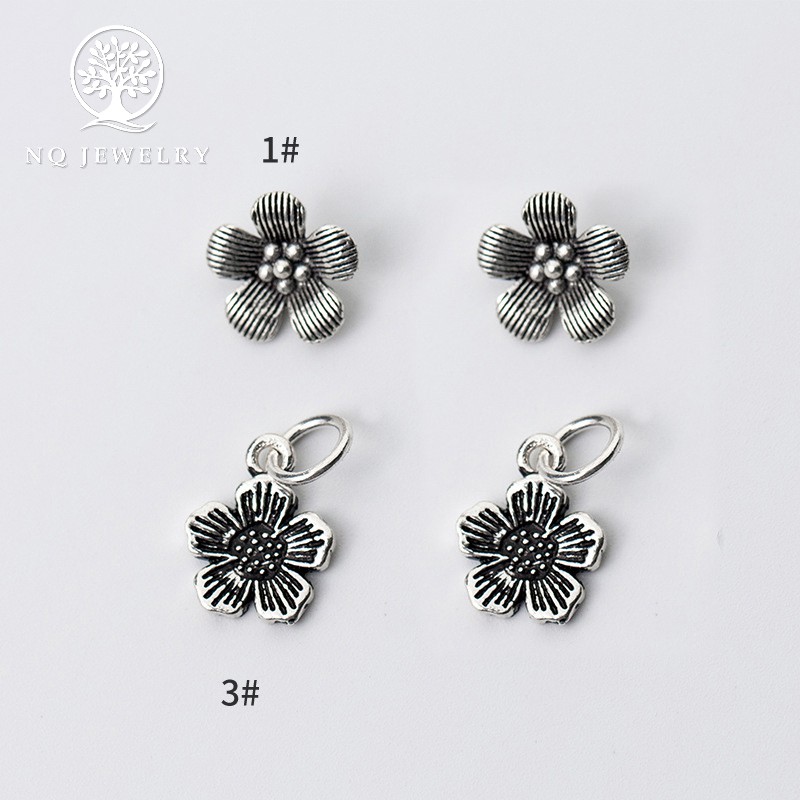 [Mã FARSST20K giảm 10K đơn 20K] Charm bạc hình hoa năm cánh treo - NQ Jewelry