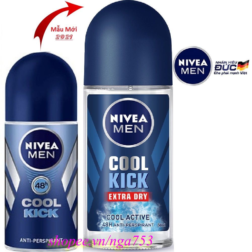 Lăn Khử Mùi Nivea Nam 50ml Mát Lạnh Cool Kick chính hãng