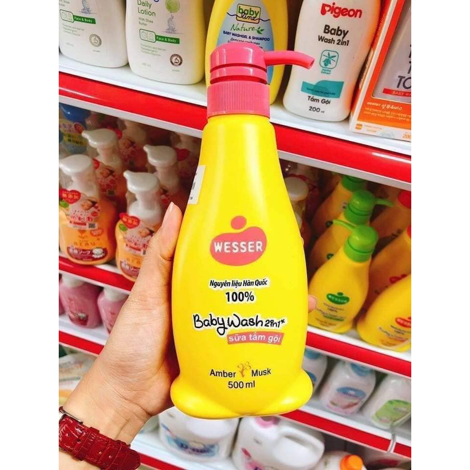 Sữa tắm gội em bé Wesser chính hãng công ty.