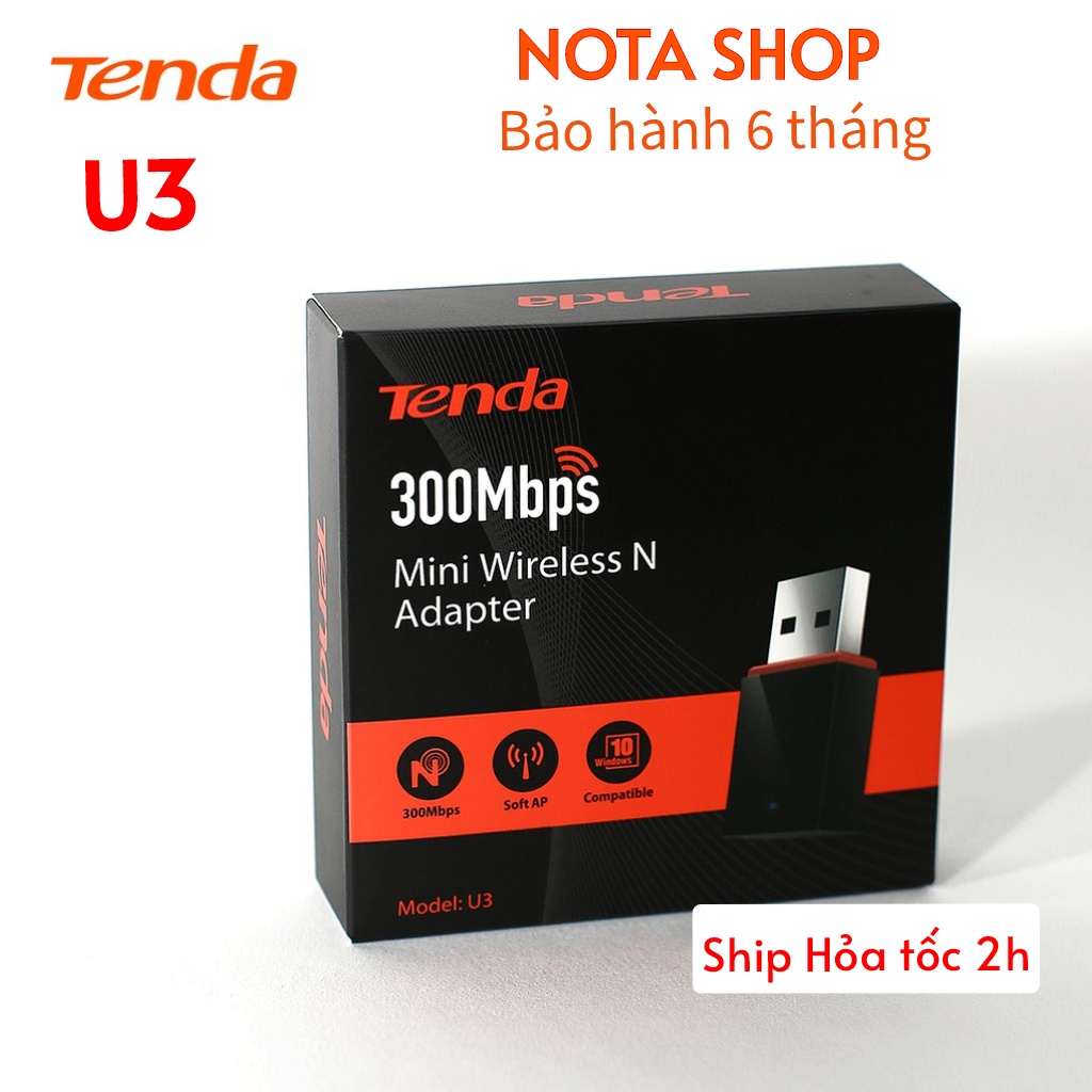 [Hỏa Tốc - Auto Driver win10] USB Tenda U9 650Mbps, Nâng Cấp bộ thu sóng WiFi 5G cho Laptop máy bàn