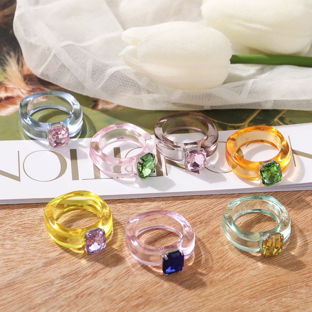 IF ME Nhẫn Đính Đá Lấp Lánh Phong Cách Hàn Quốc Thời Trang Dành Cho Nữ