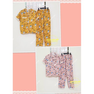 (40_60kg,)Đồ bộ lụa silk mặc nhà họa tiết