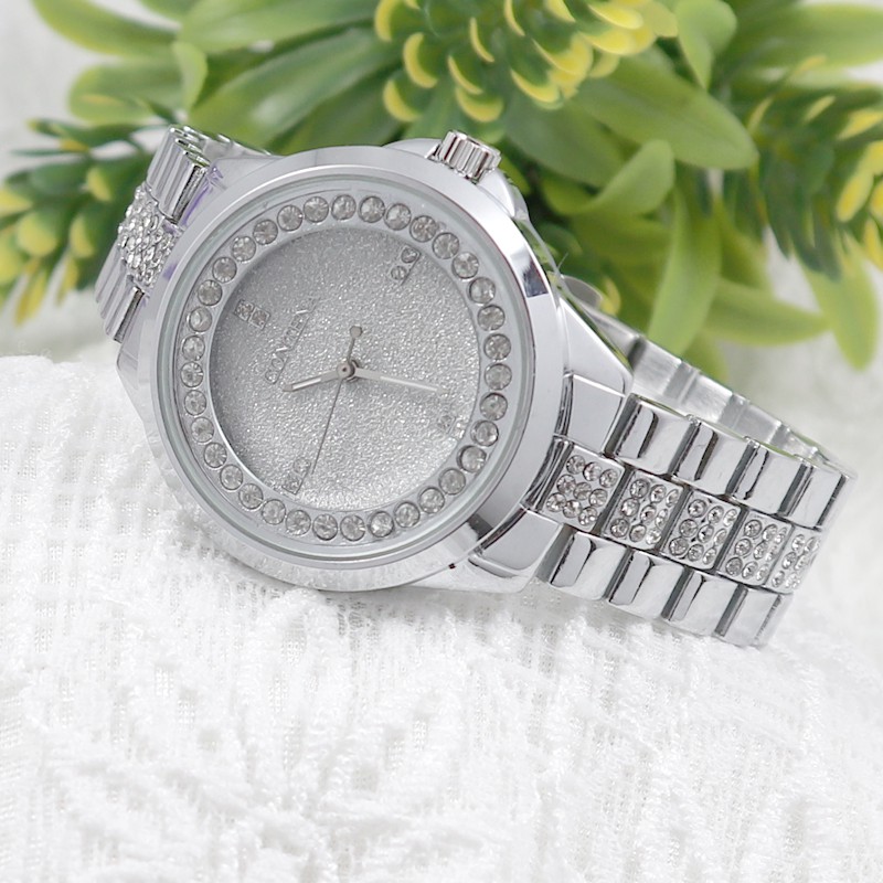 Đồng hồ nữ CONTENA CN1088 mặt ánh nhũ dây thép đính đá | BigBuy360 - bigbuy360.vn