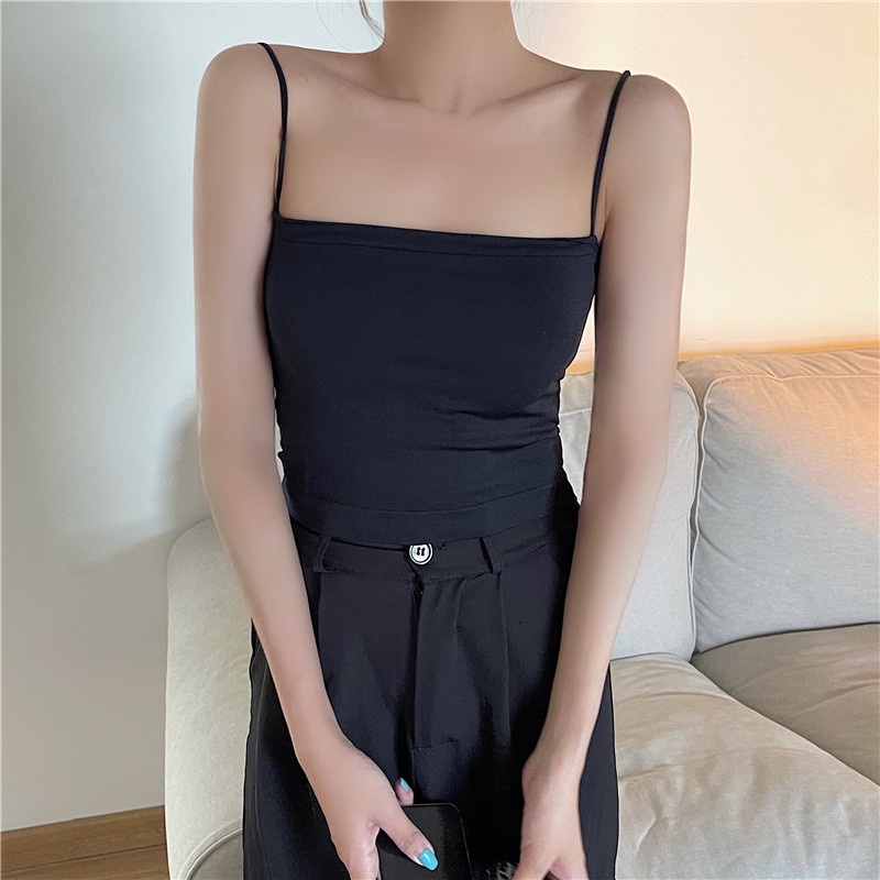 Áo Croptop Không Tay Màu Trơn Thời Trang Cho Nữ