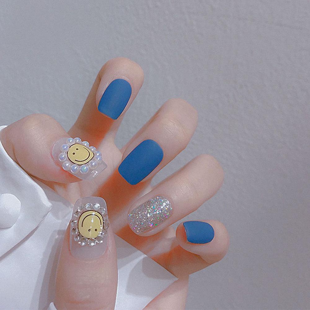 Miếng Dán Trang Trí Móng Tay Hình Mặt Cười Màu Kẹo Ngọt Thời Trang