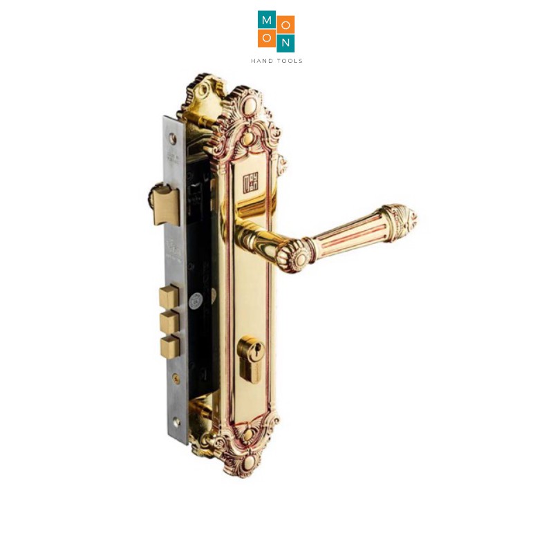KHÓA TAY NẮM ĐỒNG THAU HC 8526 SSHA Thân Inox, Ổ Abus ( cửa chính)