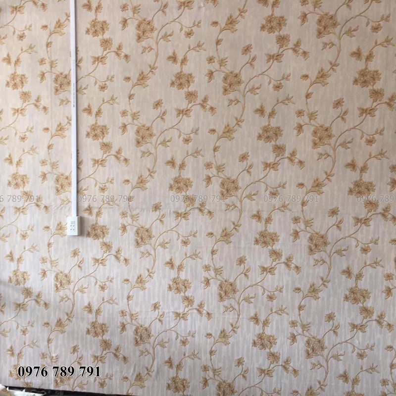 Giấy Dán Tường Vintage Hoa Dây Leo 3D Cho Phòng Ngủ, Phòng Khách, Lụa Không Keo, Khổ 10m x 53 cm, Nhiều Màu Lựa Chọn