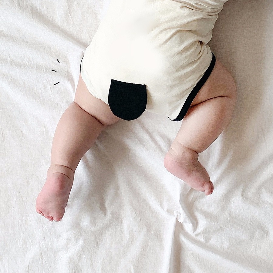 Bộ Áo Liền Quần Tay Ngắn Hoạ Tiết Gấu Trúc Có Mũ Dễ Thương Thời Trang Mùa Hè Cho Trẻ Sơ Sinh