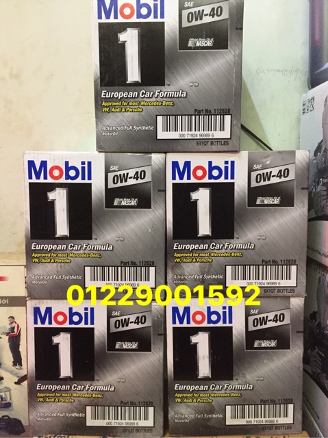 Nhớt Mobil1 0W40/5W30 (thùng 6 chai)