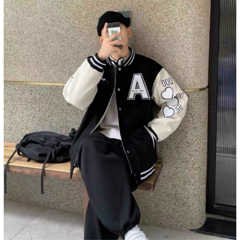 ÁO Khoác BOMBER🌺ÁO Bomber Chữ A Tay tim Nam Nữ Ulzzang Chất Đẹp | BigBuy360 - bigbuy360.vn