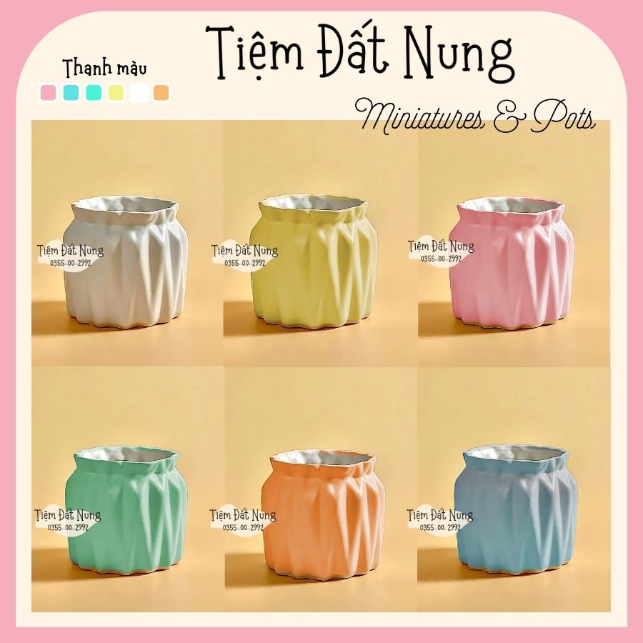 Chậu Hoa Sen Đá Dáng Giọ Cua Men Mát - Chậu Đất Nung - tiemdatnung - Tiệm Đất Nung - Chậu Gốm Bát Tràng