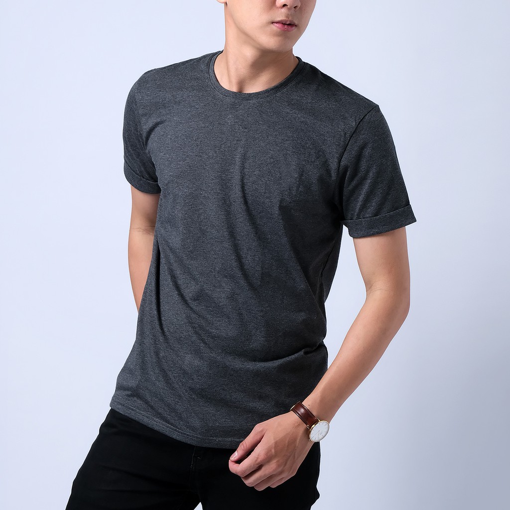 Áo thun nam phông trơn Casual 1st cổ tròn tay ngắn cộc, 100% cotton thoáng mát, thích hợp đi làm, đi chơi, du lịch