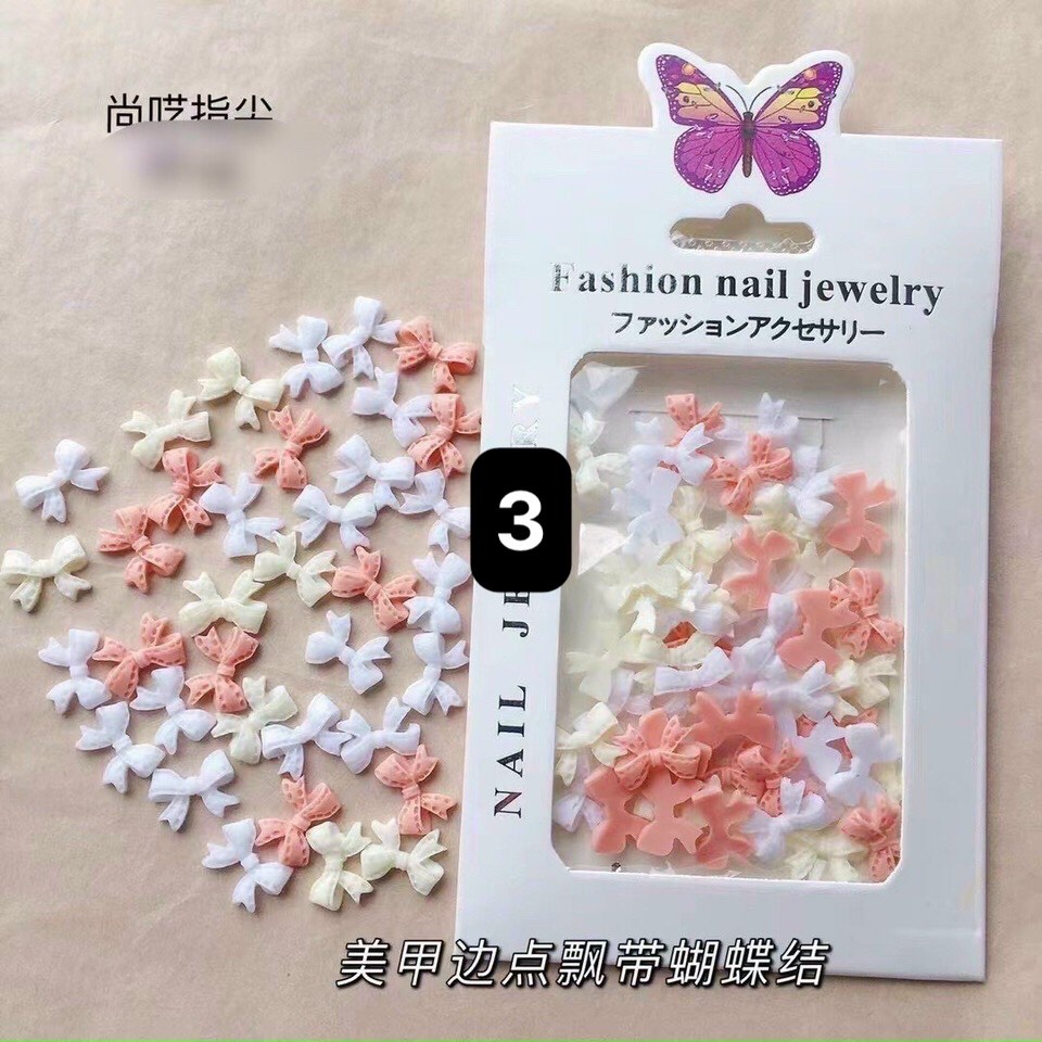 Túi charm Nơ trang trí làm nails, gắn móng