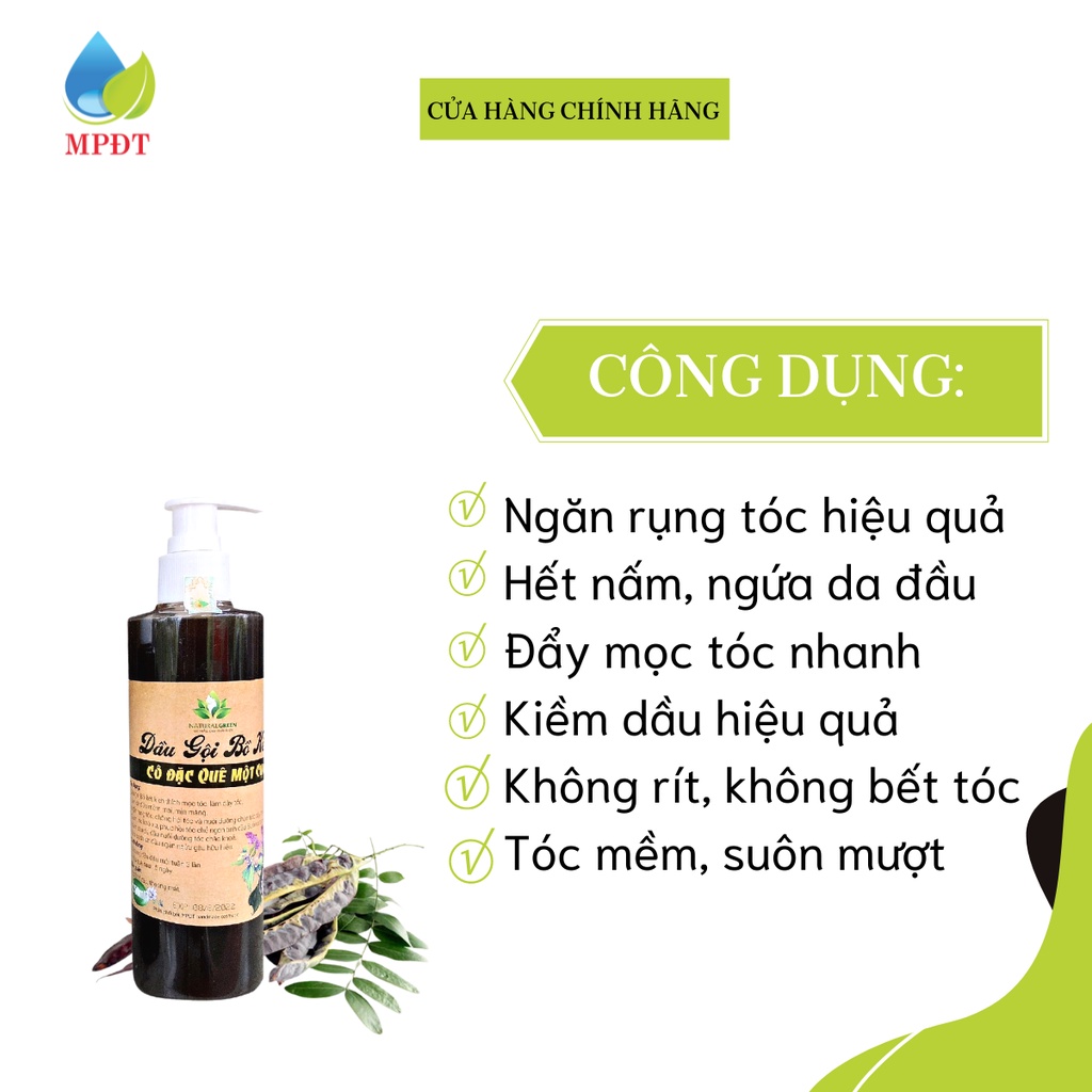 Dầu gội bồ kết cô đặc ngăn ngừa rụng tóc hiệu quả, sạch gàu, sạch ngứa và làm mềm tóc 250ml