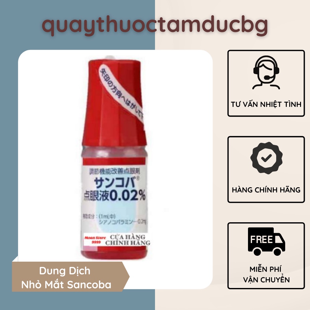 Dung Dịch Nhỏ Mắt Sancoba Làm Dịu Mỏi Mắt Tăng Cường Thị Lực Hàng Nhật Chính Hãng 5ml