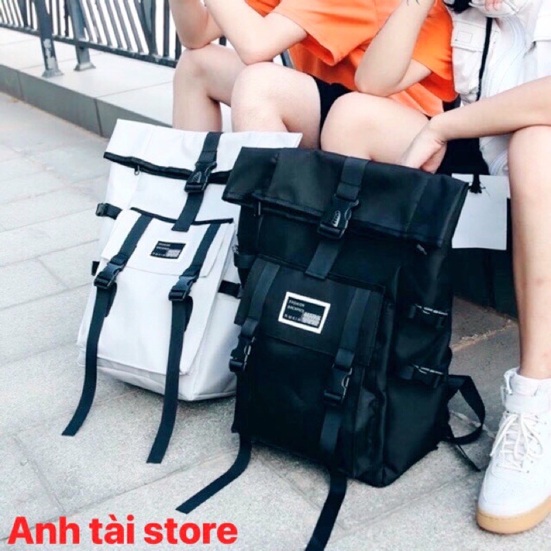 Balo thời trang nam nữ Back pack chất vải Canvas chống thấm nước kích cỡ lớn thoải mái đựng laptop đựng đồ sêu bền AT001