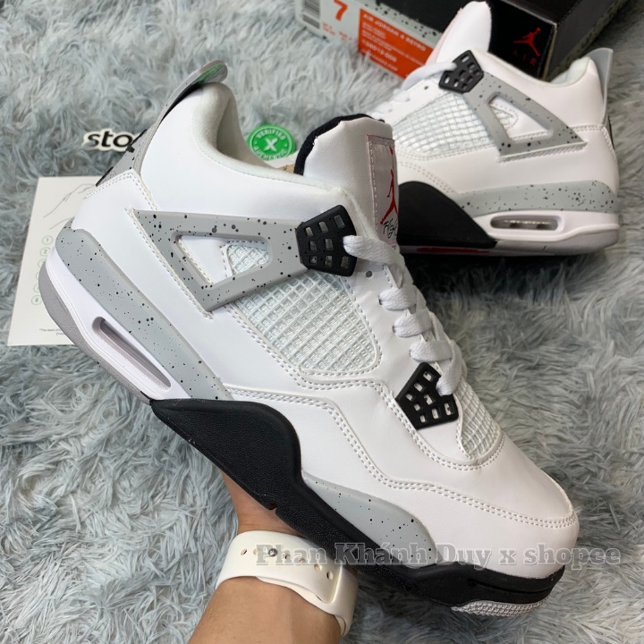 Giày bóng rổ air jordan 4 retro og cement - Jd 4 nam nữ đủ PK