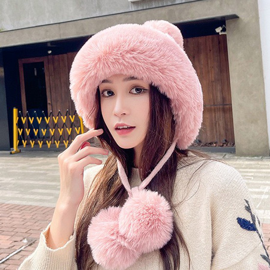 Mũ len nữ, nón len nữ, mũ len mùa đông phối lông siêu siêu ấm áp cho những ngày đông rét lạnh