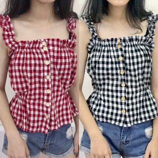 Áo 2 dây kẻ caro