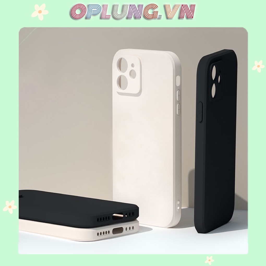 ốp lưng chất liệu mịn che camera viền vuông ốp cho iphone xsmax 6 plus 7 plus 8 plus 12 11 promax 12pro