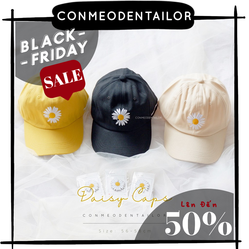 CONMEODENTAILOR Nón kết hình hoa cúc