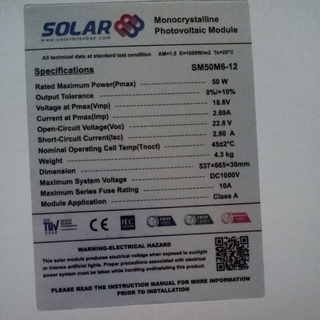 Pin NLMT Mono 50w - Class A - Cell công nghệ mới