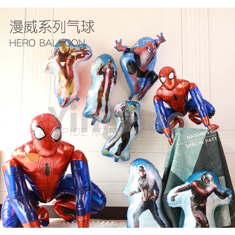 Bong Bóng Nhôm Hình Siêu Anh Hùng Trang Trí Phông Nền Tiệc Sinh Nhật Cho Bé
