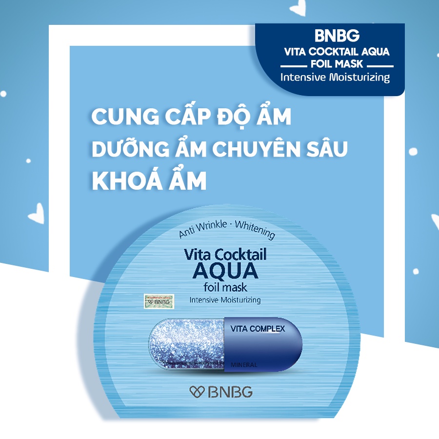 Mặt Nạ Lá Nguyên Khối Dưỡng Trắng Chuyên Sâu BNBG Vita Cocktail Foil Mask (Mẫu mới) - Hàn Quốc