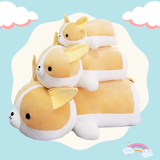 Gấu Bông Chó Corgi Nằm Mông To Dễ Thương 2 Size