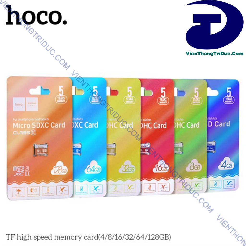 Thẻ Nhớ Micro SD Hoco Class 10 - Tốc Độ 90MB /Giây - 4Gb/8Gb/16Gb/32Gb/64Gb/128Gb Phù hợp Gắn Camera, điện thoại...