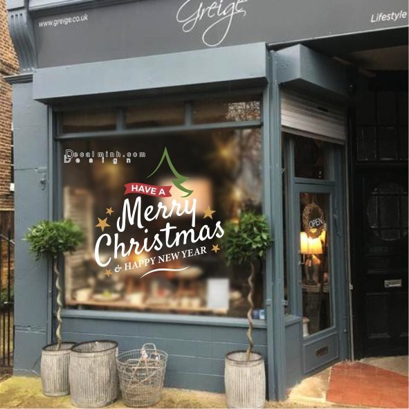 {HÀNG SẴN} Decal cắt chữ Merry Christmas Noel dịp mùa Giáng Sinh